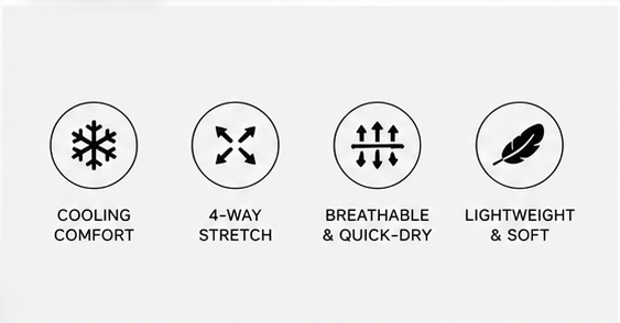 4-Way Stretch · Dragon-Scale Breathability · Cooling Short Sleeve Top